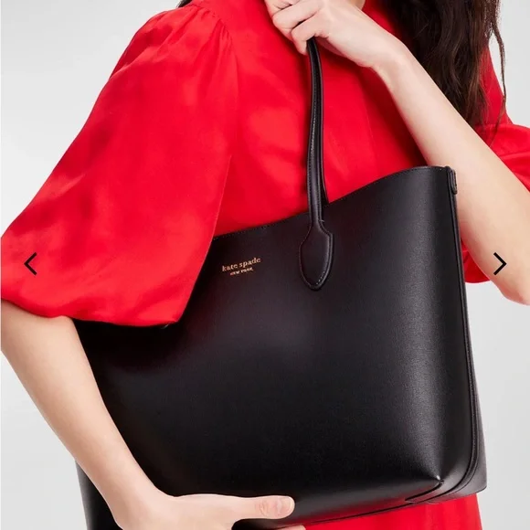 Kate Spade Large Black Leather Tote - Picture 5 of 9